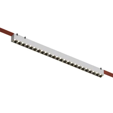 Светильник для трека-ремня Belty Grill со светодиодом L642хW40хH45 мм 48В DC 24 Вт RA90 24град. 4000 К IP20 бел. с черн. алюм. DENKIRS DK5572-WB