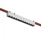 Светильник для трека-ремня Belty Grill со светодиодом L323хW40хH45 мм 48В DC 12 Вт RA90 24град. 4000 К IP20 бел. с черным алюм. DENKIRS DK5570-WB