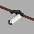 Светильник поворотный для трека-ремня Belty Spot со светодиодом D35хL126.5 мм 48В DC 7 Вт RA90 30град. 4000 К IP20 бел. с черн. алюм. DENKIRS DK5546-BW+BK