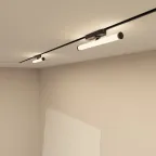 Светильник поворотный однофазный трековый STROM со светодиодом L300 мм 220В 10 Вт 150град. 4000 К IP20 черн. алюм./акрил DENKIRS DK6448-BK