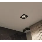 Светильник встраиваемый IP20 до 15 Вт GU10 LED черн. алюм. DENKIRS DK2061-BK