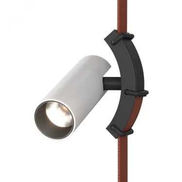 Светильник поворотный для трека-ремня Belty Spot со светодиодом D35хL126.5 мм 48В DC 7 Вт RA90 30град. 4000 К IP20 бел. с черн. алюм. DENKIRS DK5546-BW+BK