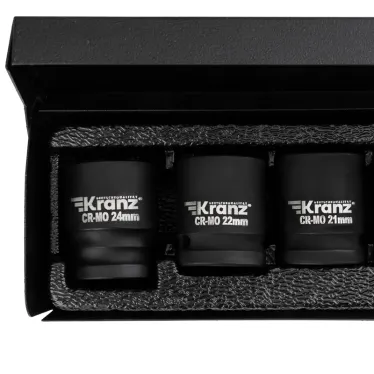 Набор шестигранных ударных торцевых головок 1/2', 38 мм, 10-24 мм, 10 предметов