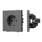 Механизм электрической розетки SCT-NOBE-MEU1-SFPL-GR 230V, 16A, Серый, 1 пост