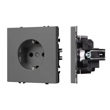 Механизм электрической розетки SCT-NOBE-MEU1-SFPL-GR 230V, 16A, Серый, 1 пост