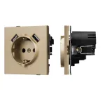 Механизм розетки с USB зарядкой SCT-TENDO-MUAA-SFPL-GD 230V, 16A, Золото светлое, 1 пост