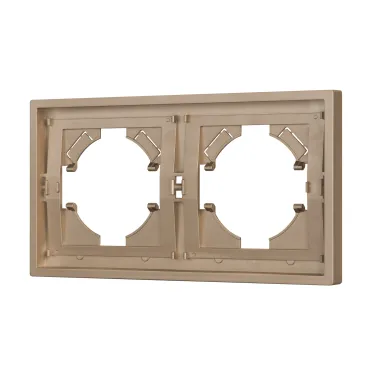 Рамка пластиковая FRM-TENDO-PL-2-GD, Золото светлое, 2 поста