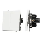 Механизм выключателя двухклавишный проходной SWT-TENDO-MKP2-SFPL-WH 230V, 10A, Белый, 1 пост