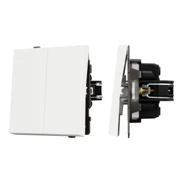 Механизм выключателя двухклавишный проходной SWT-TENDO-MKP2-SFPL-WH 230V, 10A, Белый, 1 пост