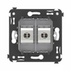 Avanti Компьютерная розетка RJ-45 без шторки в стену, кат.6 двойная экранированная, Закаленная сталь