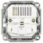 Розетка Intro Accent 6-410-01 P+E Schuko со шторками, 16А-250В + 2хUSB, IP20, СУ, белый
