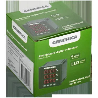 Вольтметр цифровой щитовой трехфазный DO RS-485 96х96мм LED GENERICA