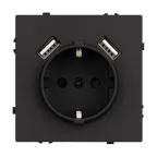 Механизм розетки с USB зарядкой SCT-NOBE-MUAA-SFPL-BK 230V, 16A, Чёрный, 1 пост