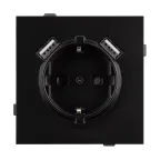Механизм розетки с USB зарядкой SCT-TENDO-MUAA-PL-BK 230V, 16A, Чёрный, 1 пост