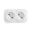 Quteo Розетка двойная без заземления без шторок наружная белая