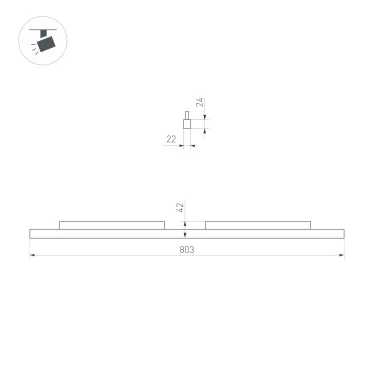Светильник MAG-ORIENT-FLAT-L800-27W Day4000 (WH, 100 deg, 48V, DALI) IP20 Металл, 5 лет