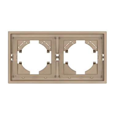 Рамка пластиковая FRM-TENDO-PL-2-GD, Золото светлое, 2 поста