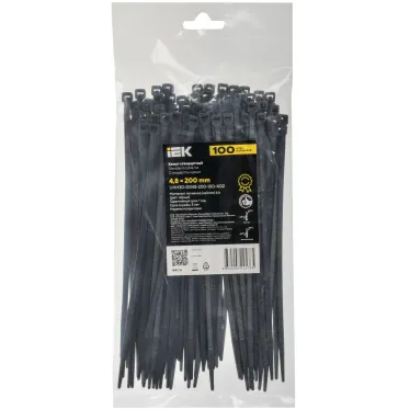 Хомут P6.6 стандартный чёрный 4,8х200мм IEK