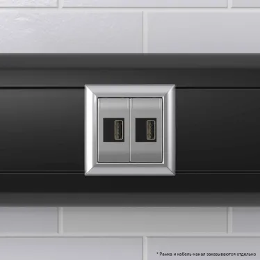 Avanti USB зарядное устройство модульное закаленная сталь 2модуля