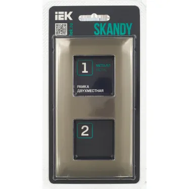 SKANDY Рамка 2-местная SK-F32N металл никель IEK