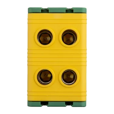 Клемма вводная силовая КВС 6-50мм2 2-рядная желто-зеленая PE распределительная