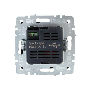 BRITE Розетка USB A+C 18Вт РЮ11-1-БрШ шампань