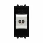 Avanti Компьютерная розетка RJ-45 без шторки модульная кат.6 экранированная Черный квадрат 1 модуль