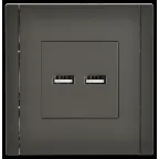 FORTE@PIANO Розетка USB A+A 3,1А FP349 серый IEK