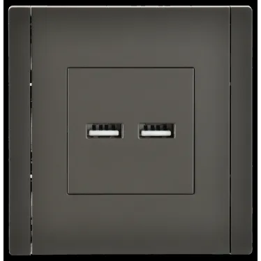 FORTE@PIANO Розетка USB A+A 3,1А FP349 серый IEK