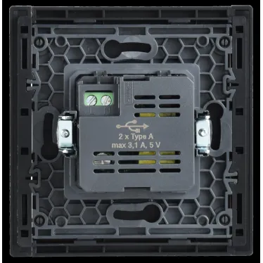 FORTE@PIANO Розетка USB A+A 3,1А FP349 серый IEK