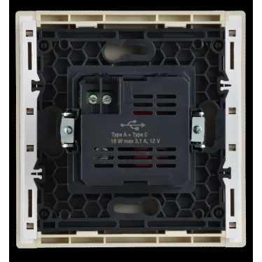 FORTE@PIANO Розетка USB A+C 18Вт FP451 ваниль IEK