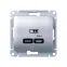 GLOSSA USB РОЗЕТКА тип-C 65W высокоскор.заряд. QC, PD, механизм, АЛЮМИНИЙ