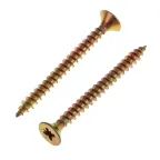 Шуруп универсальный 6х50 потайная головка, остроконечный, желтопассивированный (100шт) - коробка