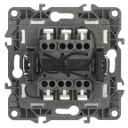 Выключатель двойной с подсветкой, 10АХ-250В, Эра12, алюминий,12-1105-03