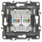 Розетка информационная двойная 2XRJ45, Эра12, графит, 12-3108-12