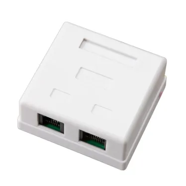 Розетка комбинированная внешняя. RJ-45(8P-8C) + RJ-11(6P-4C). UTP неэкраниров,