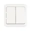 Quteo Выключатель двухклавишный наружный IP44 белый 10А