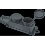 Колодка Navigator 61 371 NCA-BLR2-02-16A-E-IP44-BL 2гн с/з каучук черная