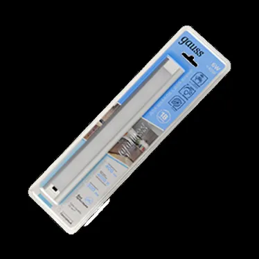 Светильник линейный светодиодный ДБО 6 Вт 400 лм 4000К AC 220В IP20 300х40х11мм модель A управление датчиком движения плавное диммирование широкий корпус Modul Gauss