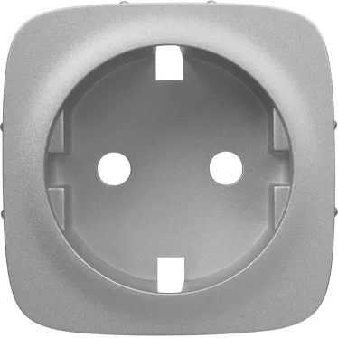 Valena ALLURE Лицевая панель розетки 2К+З Алюминий