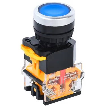 Кнопка D8-11T d-22мм 1з+1р с фиксацией синяя