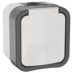 Розетка 1-местная заземляющим контактом и крышкой TORS 16А IP55 белый