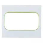 Стокгольм Рамка для розетки 2-местная белая с линией цвета зеленый