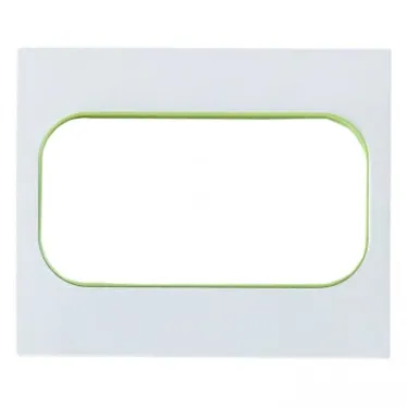 Стокгольм Рамка для розетки 2-местная белая с линией цвета зеленый