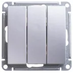 W59 Выключатель трехклавишный, 10АХ, механизм, матовый хром