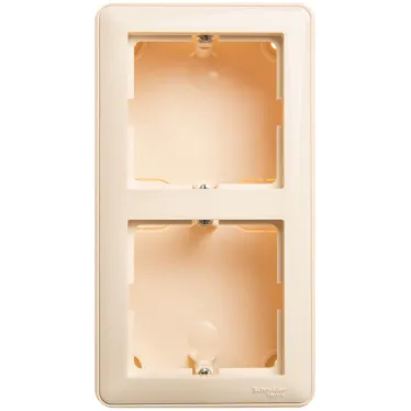 Коробка подъемная с рамкой W59 двойная слоновая кость