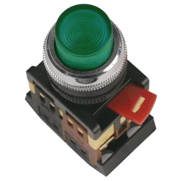 Кнопка зеленая ABLFP-22 1з+1р с подсветкой неон 240В