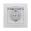 Розетка Минск 1-местная СП с заземлением и крышкой 16А белая защитные шторки