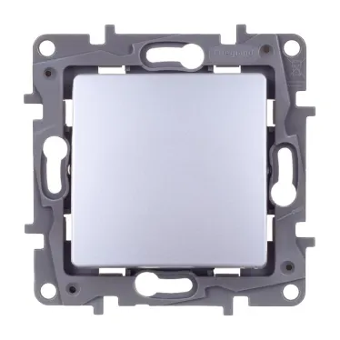 Переключатель перекрёстный одноклавишный Etika 10АХ 250В винтовые зажимы - алюминий