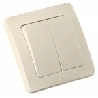 Выключатель двухклавишный скрытый слоновая кость 16А